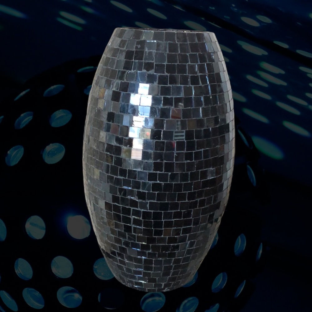 Black Mosaic Disco Vase